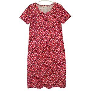 West Loop Women's Medium Pink/Orange/Black Polka Dot Short Sleeve Dress. NWT